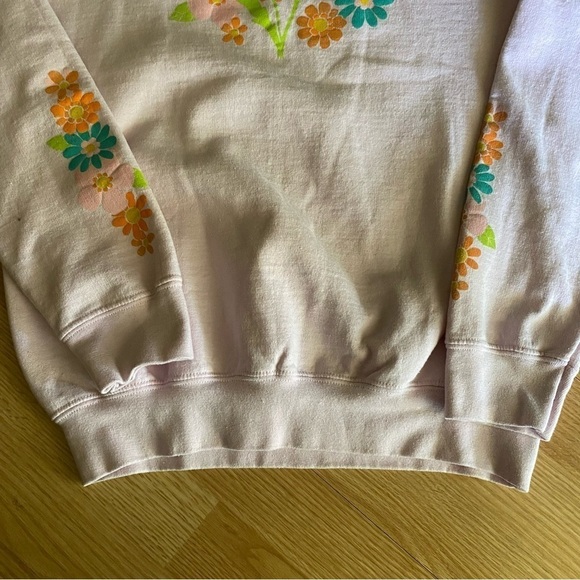 PacSun LA Pink Floral Crewneck Sweatshirt Women’s Small - Picture 5 of 6